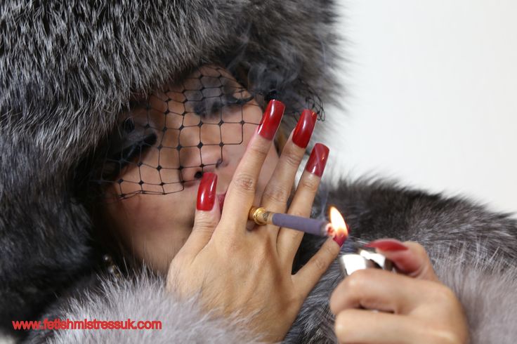 Long Red Nails Smoking Fur Smoking And Long Red Nails Fur And Smoking Fetish