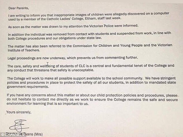 Aa A Letter Was Sent To Parents Of Students At The School Informing