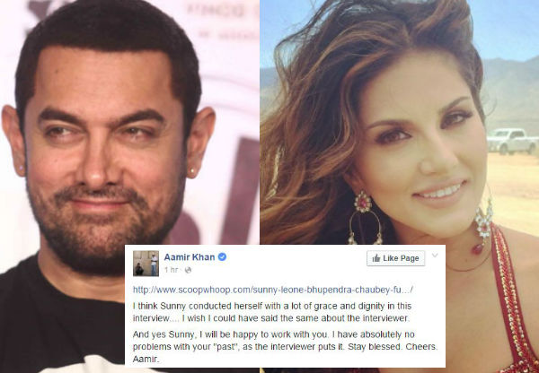 Aamir Khan Supporting Sunny Leone Bollywood Porn Amair Love To Work With Sunny Leone