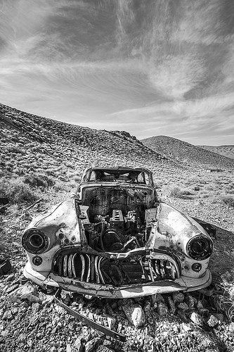 Abandoned Car Black And White July At Free Porn