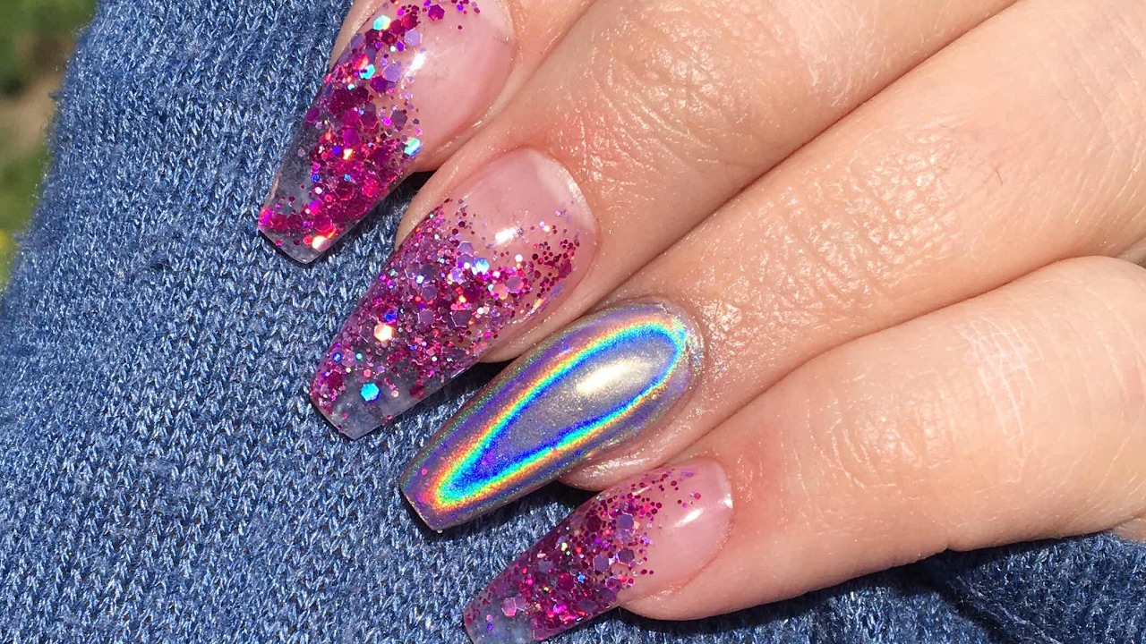 Acrylic Nails Nail Porn Holographic Nails Youtube