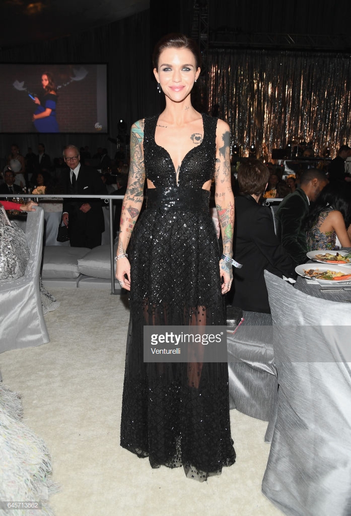 Actor Ruby Rose Attends Bulgari At The Annual Elton John Aids Foundations Academy Awards Viewing