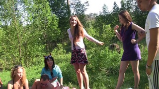 Albina Ava Taylor Zoe In Cute College Girls Making An Outdoor Party