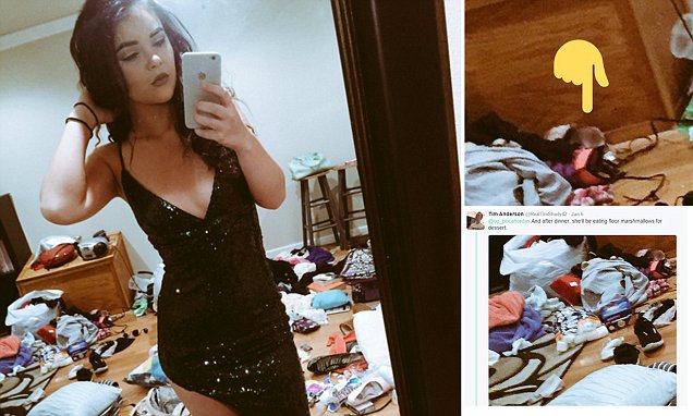 Alyssa From Louisiana Posts Selfie But Twitter Is More Concerned With Messy Bedroom Daily Mail Online