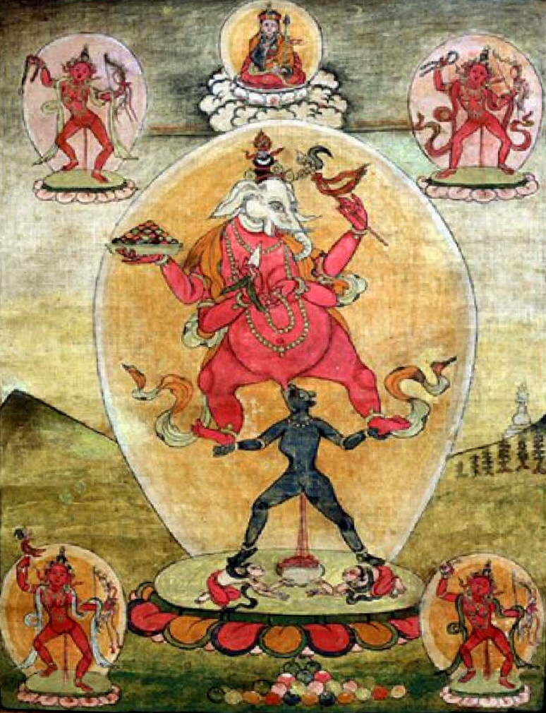 An Animal Headed Goddess Performing Fellatio On The Elephant God Ganesha