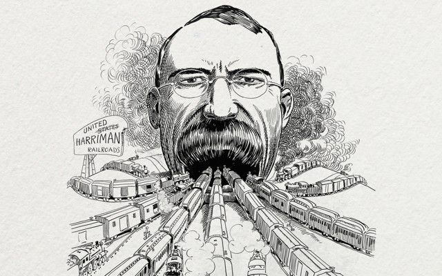 An Archival Caricature Of A Railroad Baron Swallowing Americas Train Lines