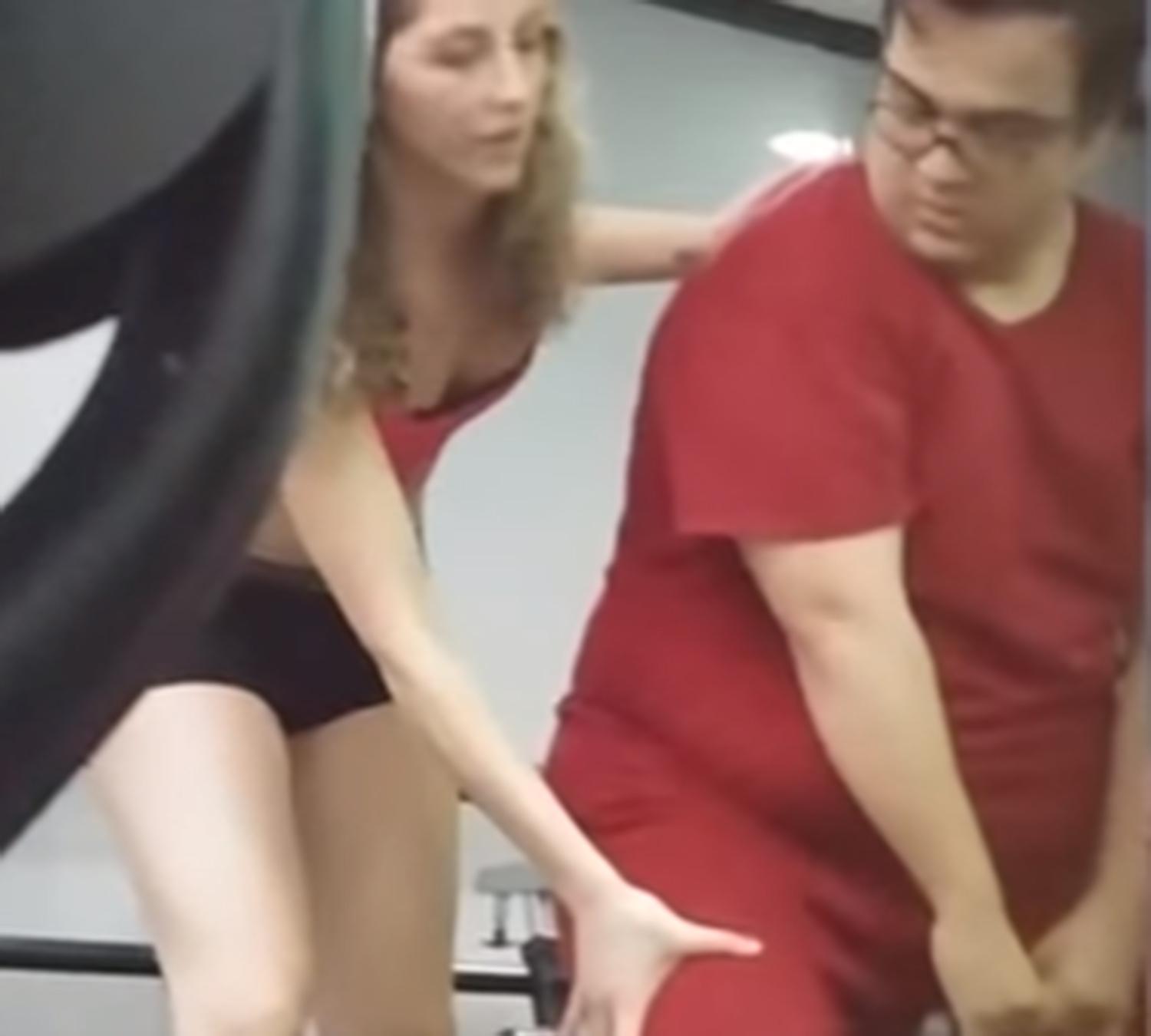 Andra Guides The Man Through His Exercises And Is Even Seen Slapping His Bum