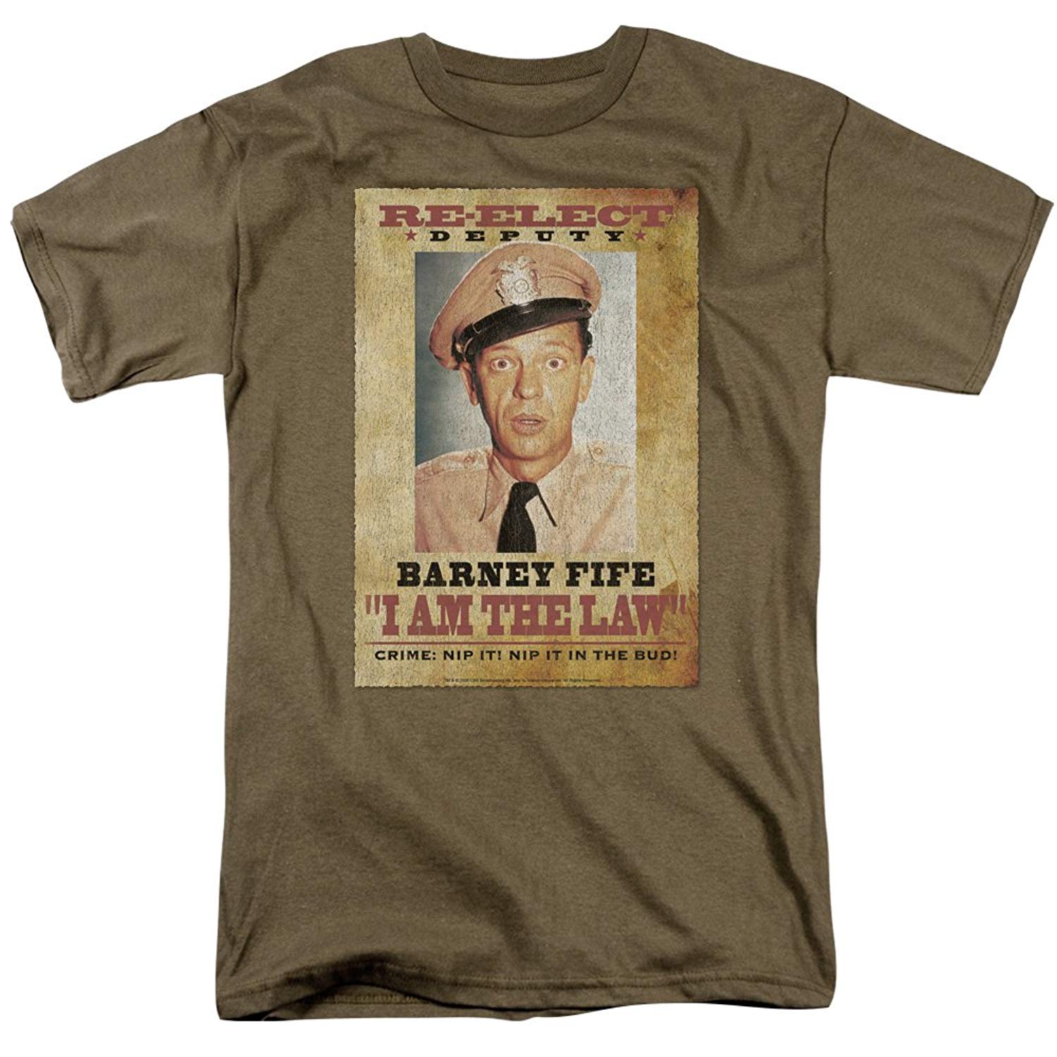 Andy Griffith Show Barney Fife I Am The Law Adult Mens Shirt