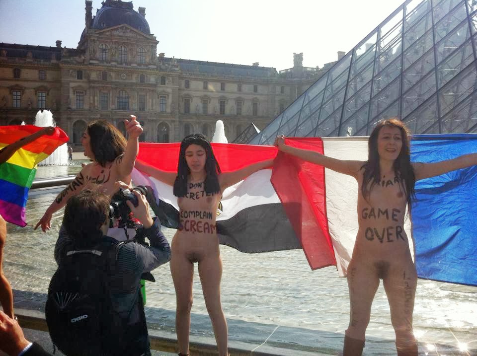 Arab Iranian Women Protest Naked In Paris 2
