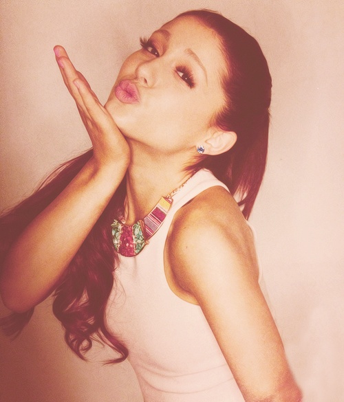 Ariana Grande Back When She Had Red Hair Blowing Kisses