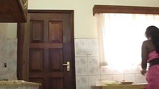 Beautiful African Amateur Chari Gets Fucked In Kitchen Her White Boyfriend