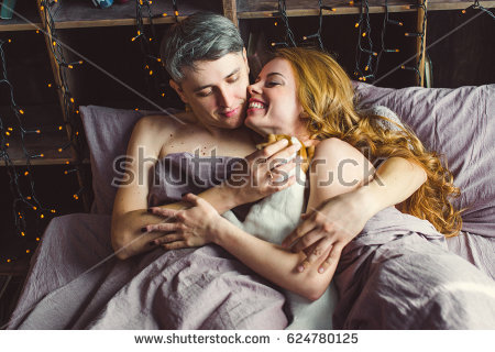 Beautiful Couple Brunet Macho Gorgeous Brunette Stock Photo