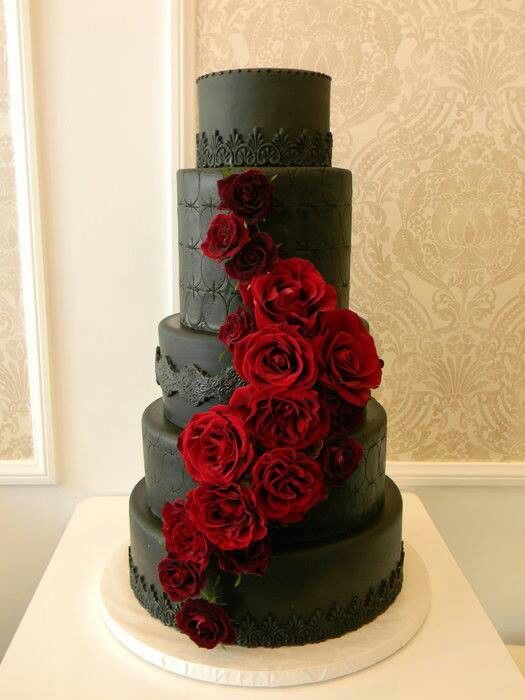 Best Black Cakes Images On Pinterest Black Wedding Cakes