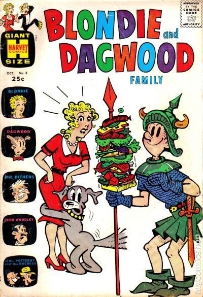 400px x 585px - Blondie And Dagwood Family Vintage Comic Book Cover Dagwood The Knight In  Shining Armor - XXXPicss.com