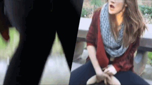 Brunette Has A Squirting Orgasm On A Park Bench