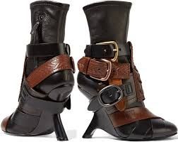 Buckled Stretch Leather Tom Ford Ankle Boots With Sculptural Heels