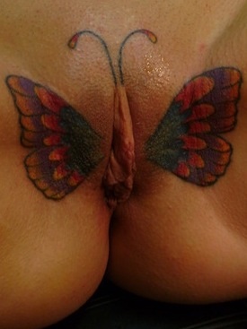 Butterfly Pussy Tattoo Suck Cock 1