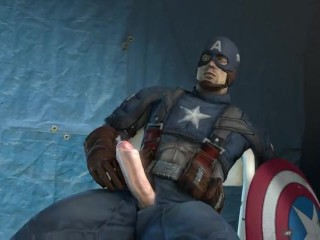 Captain America Jerks Off