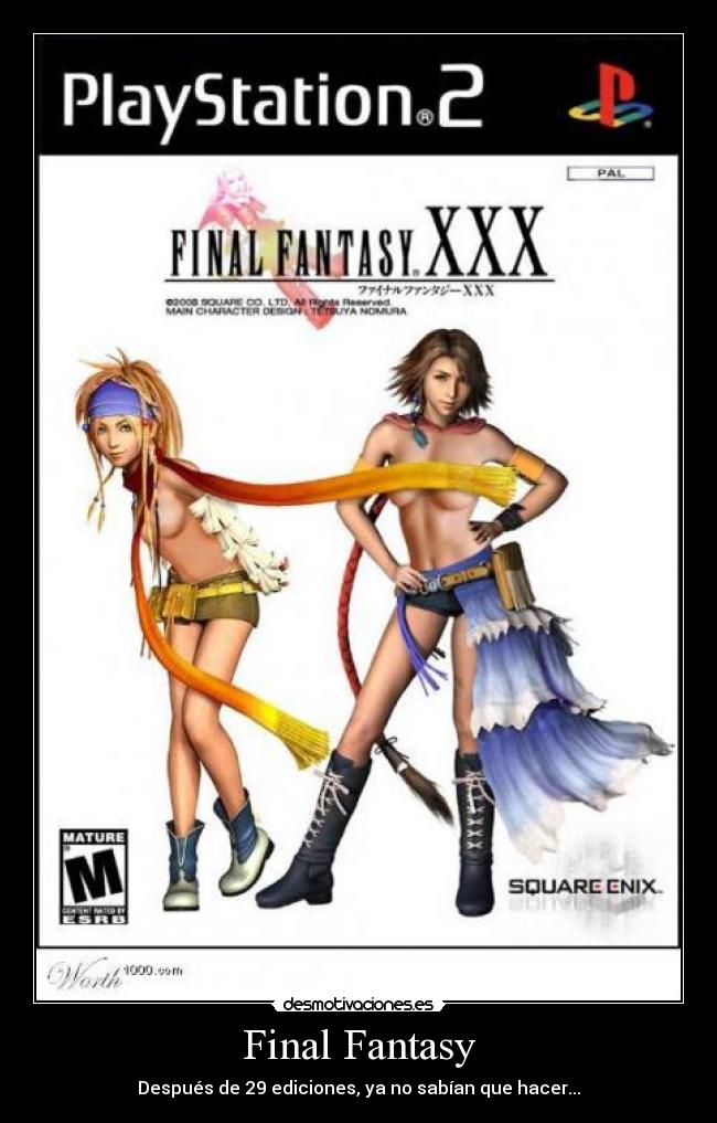 Carteles Final Fantasy Porno Despues Ediciones No Sabian Hacer Numeros Romanos Lol