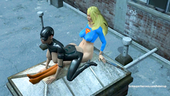 Catwoman In Latex Costume Gets Hardcore Bangs From Sexy Supergirl 1