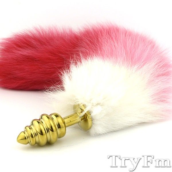 Colorful Tail With Stainless Steel Twist Gold Plug Free Shipping Cat