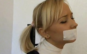 Cute Innocent Teen Girl Frogtied And Tape Gagged 1