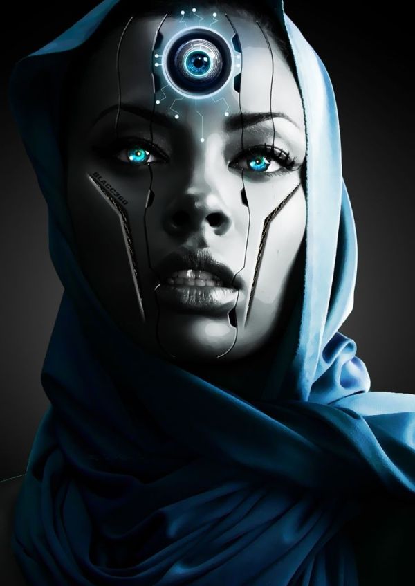 Cyberpunk Robot Girl Cyborg Futuristic Android Sci 1