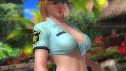 Dead Or Alive Tina Hot Blonde In Police Uniform Ass Shaking In Mini Short