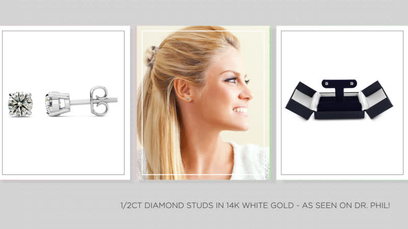 Diamond Stud Earrings In White Gold