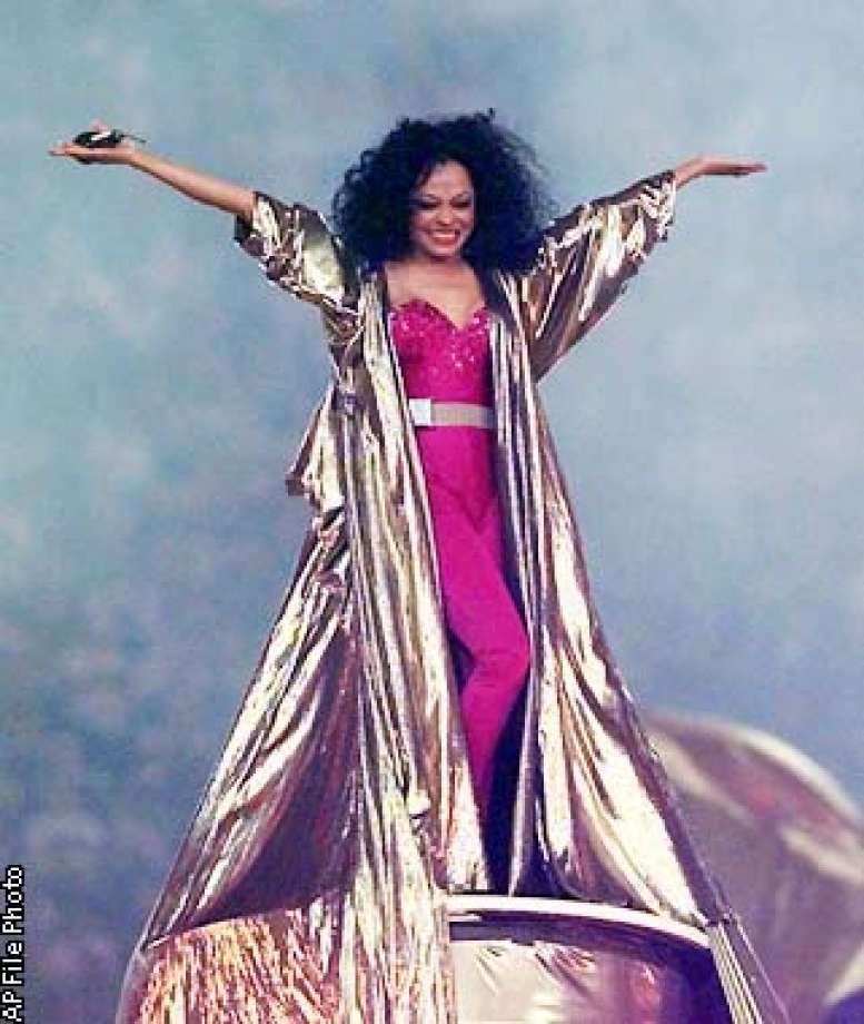 Diana Ross Performs At The Halftime Show During Super Bowl Where The Dallas Cowboys