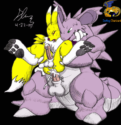 Digimon Furry Hentai Porn Gif - Digimon Nidoking Porkyman Renamon Surfing Charizard Animated Crossover  Lilglenndoggy - XXXPicss.com