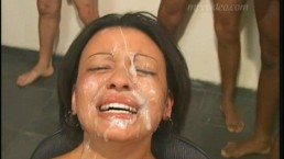 Dirty Brazilian Cumslut Cries During A Messy Bukkake 9