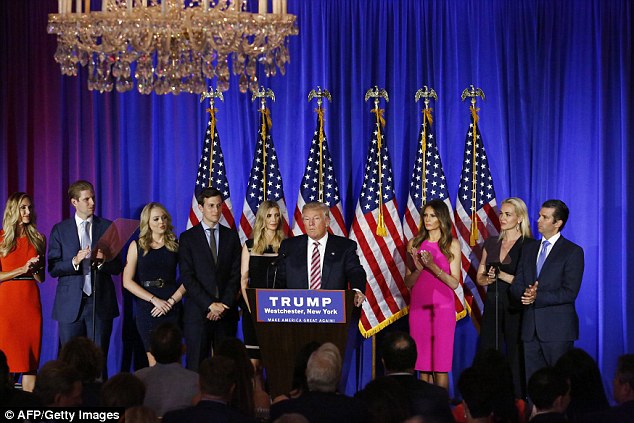 Donald Trump Spoke With His Family In Attendance From Left To Right Lara