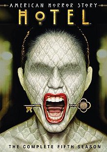 Dvd Cover Art For Ahs Hotel Showing A Woman Screaming With A Key Stuck