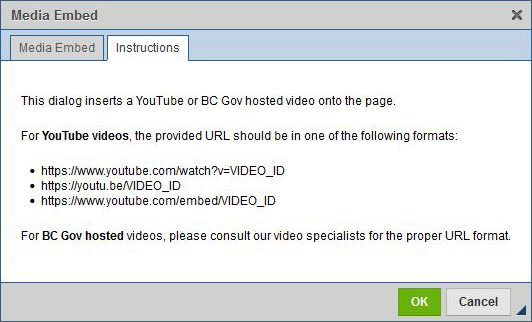 Embed A Youtube Video Or Gov Video Province Of British Columbia