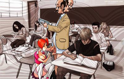 Established Pathetic Professor Pinkus Fantasizing About Redhead Student Comics Hentai Cartoon Adult Imagination Comics