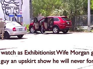 Exhibitionist Wife Morgan La Rue Upskirt Stranger At Carwash Tmb