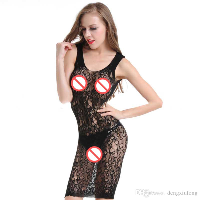 Exposed Breast Temptation Open Crotch Garter Lace Net Yarn Porn Suit