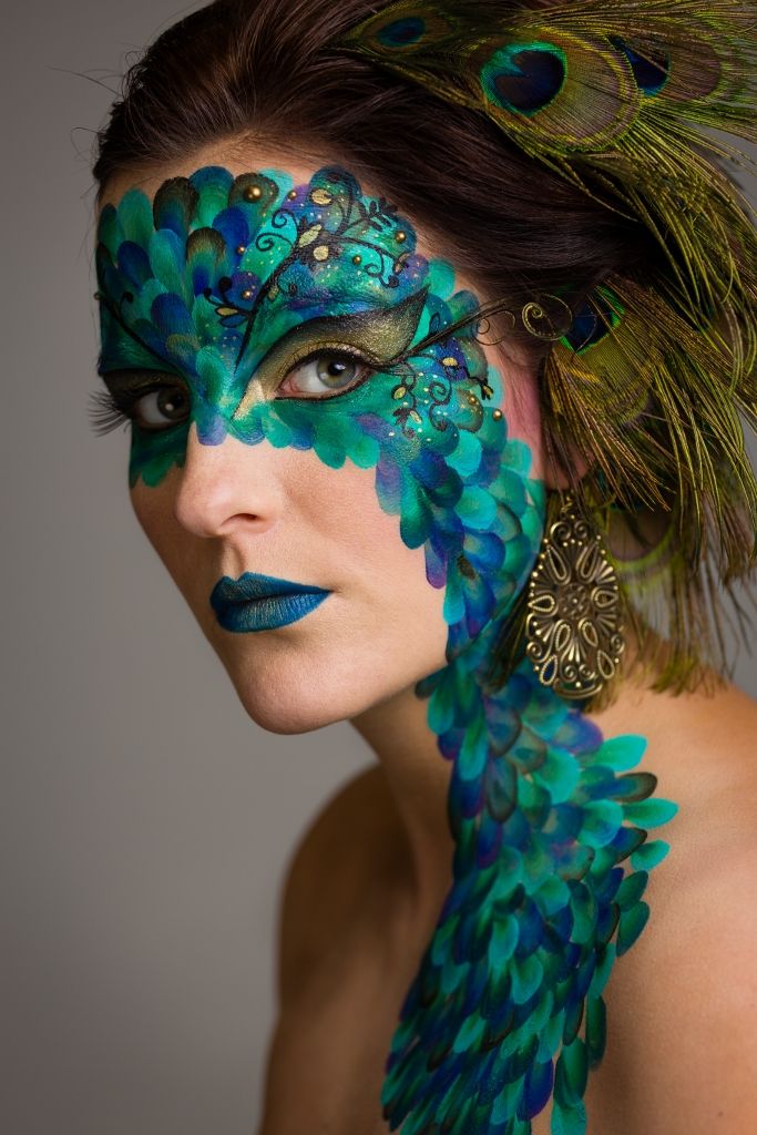 Fantasy Make Up Facepaint Peacock Mua Karolien Olaerts
