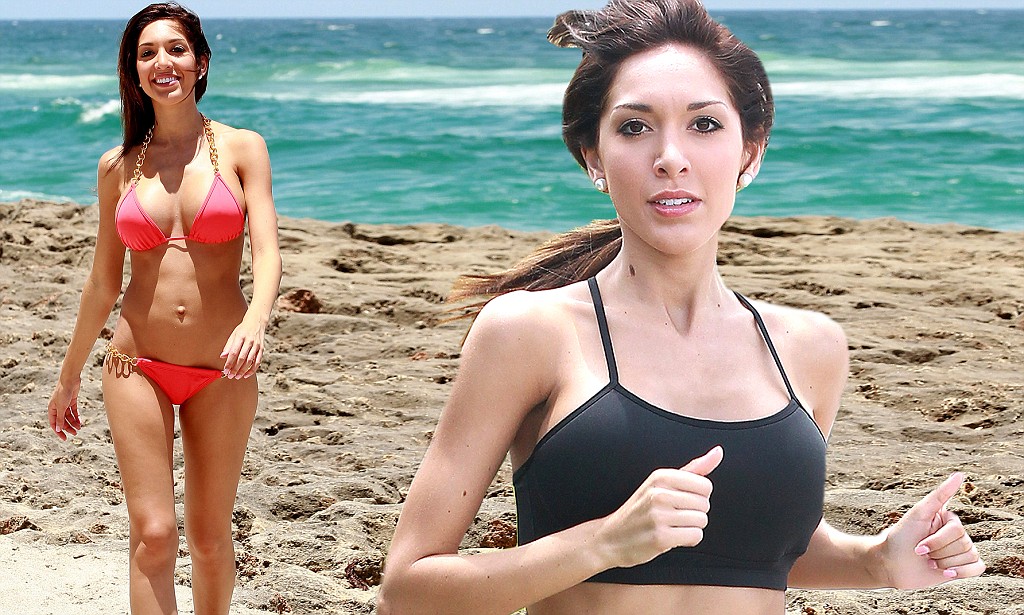 Farrah Abraham Hits The Beach In A Bikini And Goes Jogging During Break From Alcohol Abuse Treatment Daily Mail Online