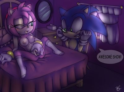 Female Sonic The Werehog Porn Amy Rose Anthro Bed Breasts Color Dark Female Fingering