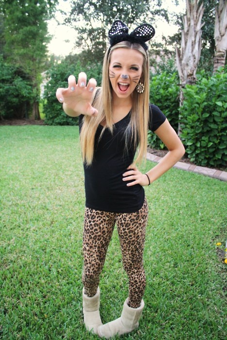 Find This Pin And More On Halloween Fall Cat Or Leopard Costume With Leopard Cheetah Leggings
