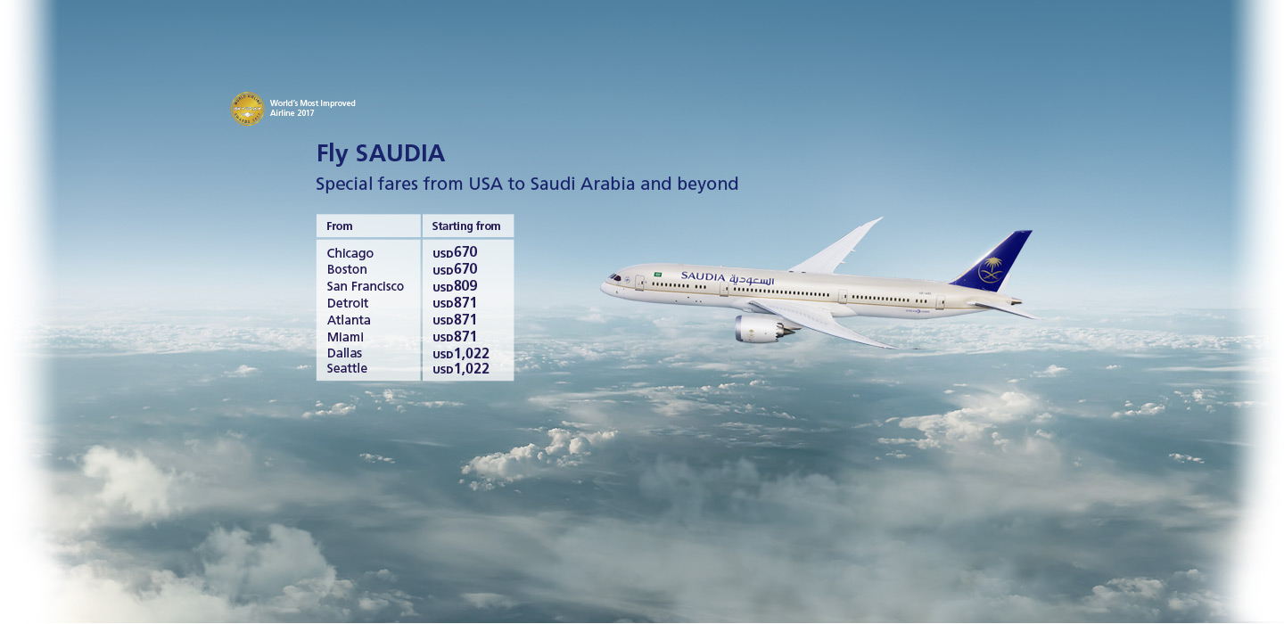 Fly Saudia From Usa To Saudi Arabia And Beyond Starting From Usd