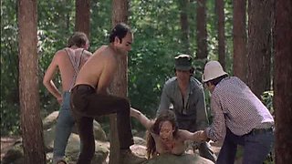 Four Horny Lumberjacks Abuse A Sexy Blonde Who Got Lost In The Forest