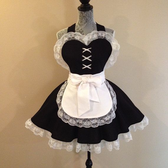 French Maid Nidalee Sexy White Lace On Black Ariaapparel
