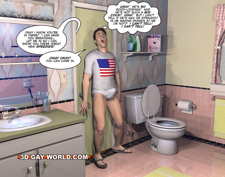 Gay Dude Does A Sneak Attack Anal Fuck In The Bathroom Cartoon 4