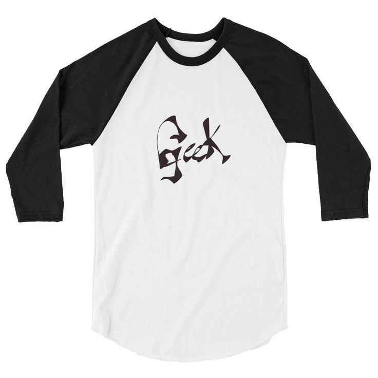 Geek Geeky Cotton Blend Baseball Sport Nerd Sleeve Raglan Shirt Fashion