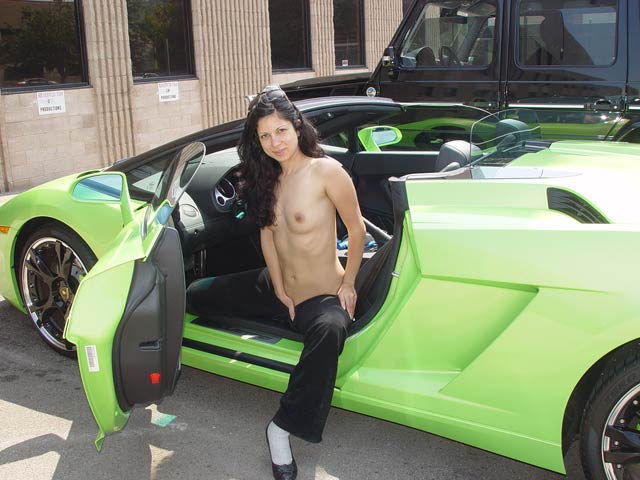 Gia Jordan Topless In A Green Lamborghini Porn Star Babylon