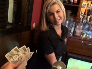 Gorgeous Blonde Bartender Is Talked Into Having Sex At Work 3