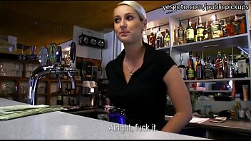 Gorgeous Blonde Bartender Is Talked Into Having Sex At Work 5